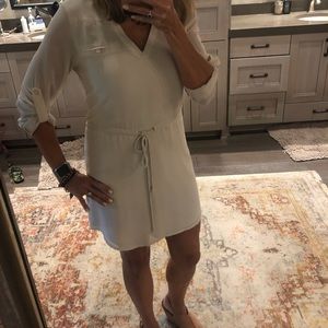 Off white draw string dress